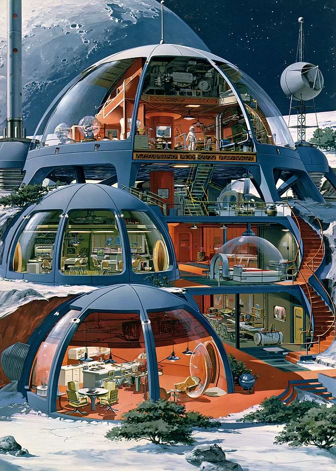 Futuristic Moon Base Interior