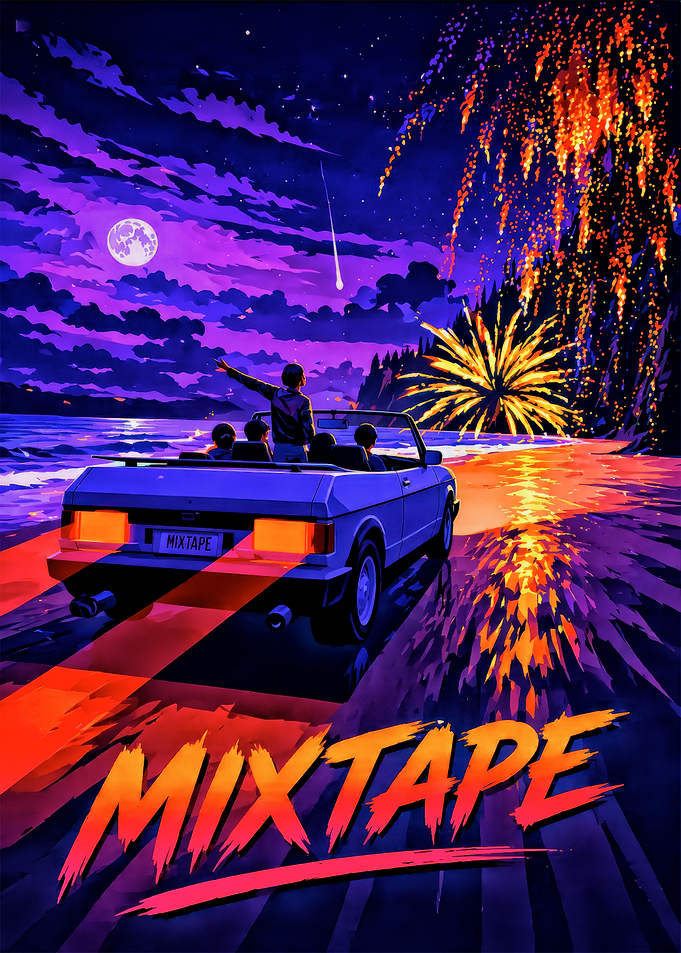 Retro Mixtape Car at Fireworks