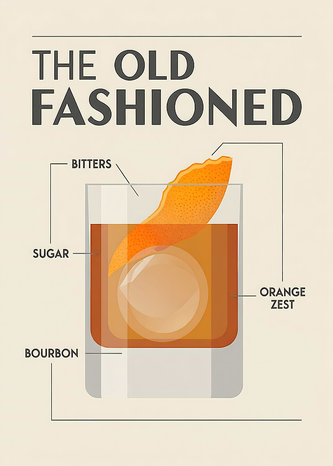 Minimalist Old Fashioned Cocktail