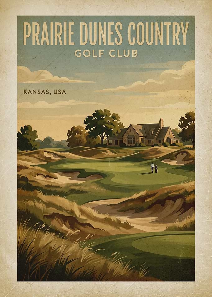 Prairie Dunes Country Golf Club Vintage Poster