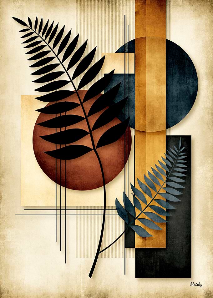 Japandi Shida Geometry No. 10 – Japanese Fern Wall Art