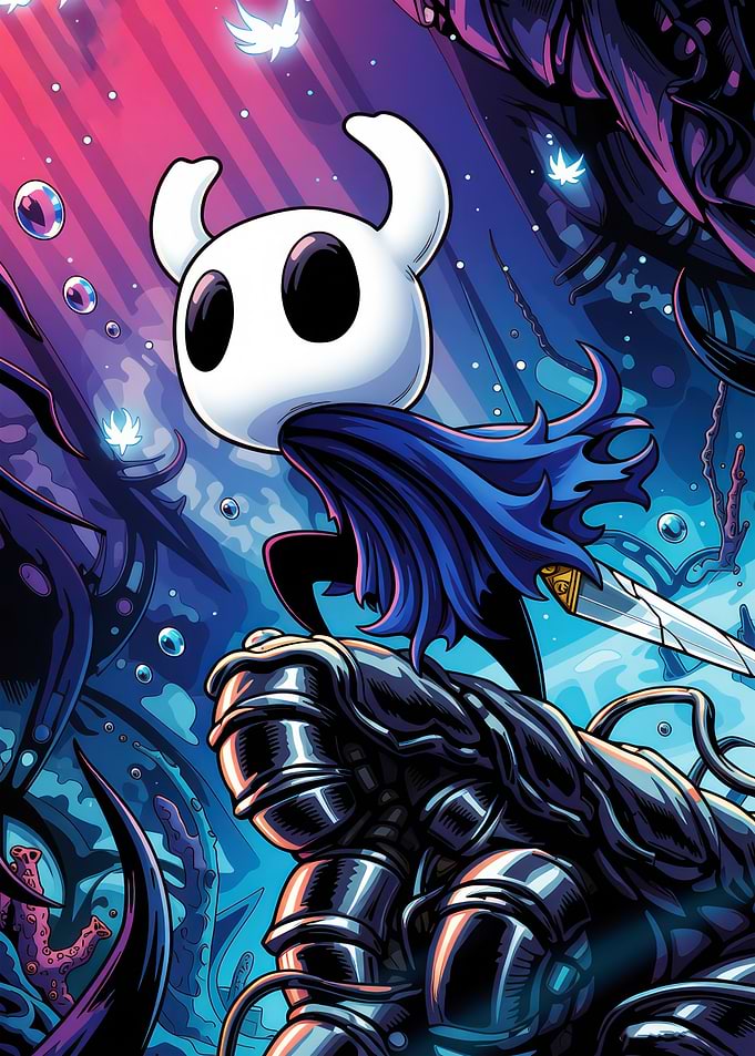 Hollow Knight Character in Dark Environment
