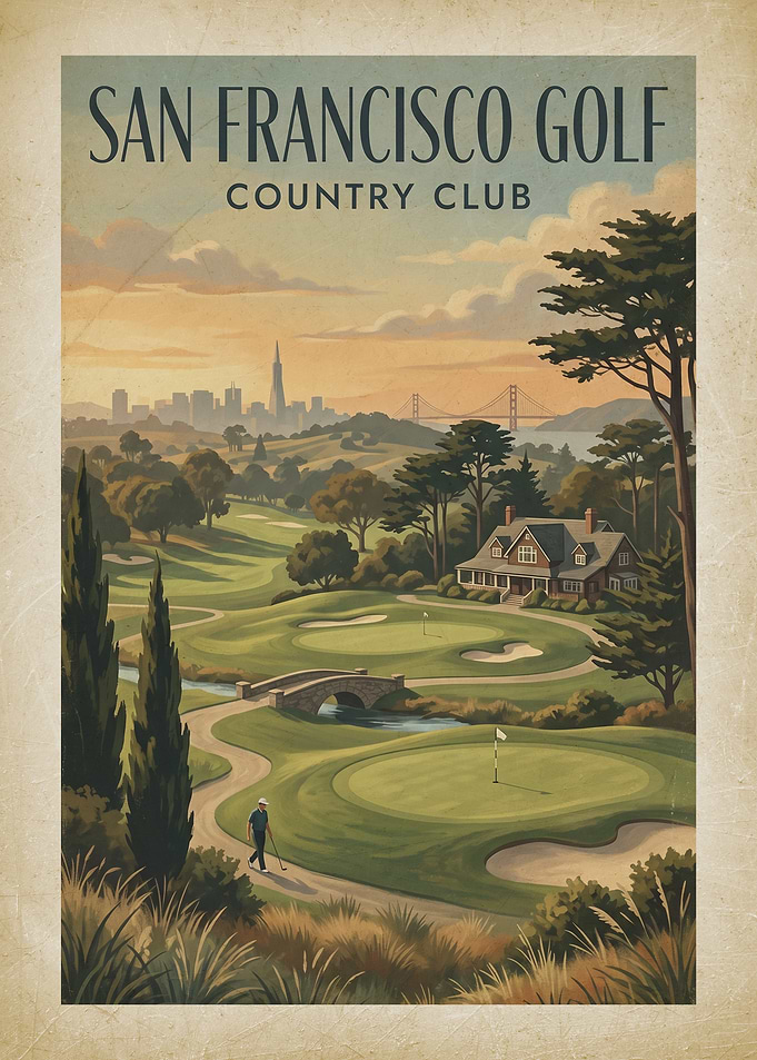 San Francisco Golf Country Club Vintage Poster