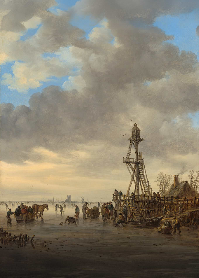Ice Scene near a Wooden Observation Tower