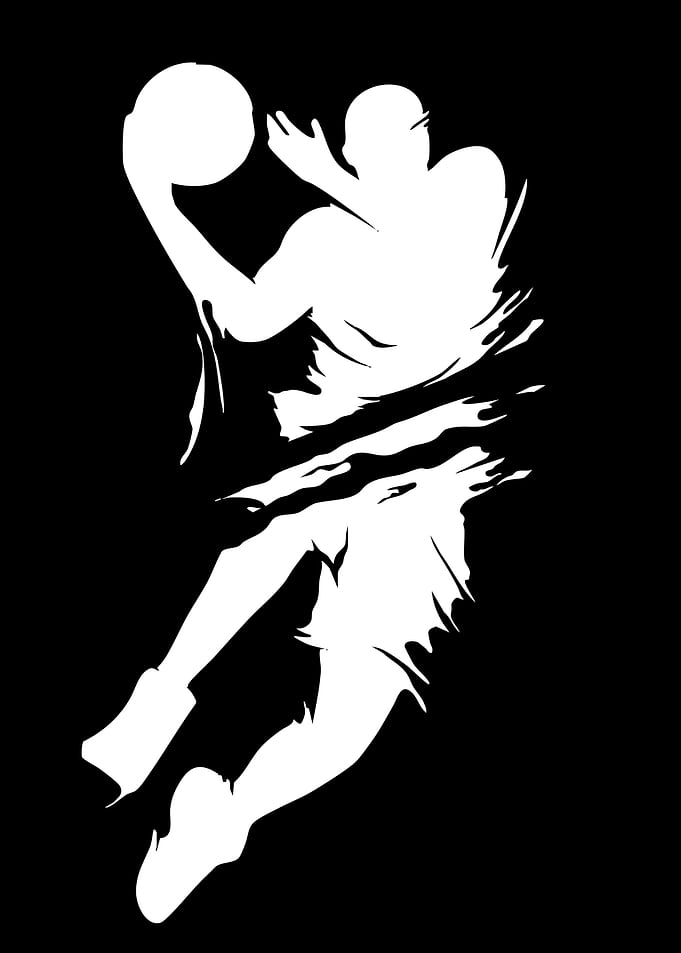 Basketball Player Dunking Silhouette