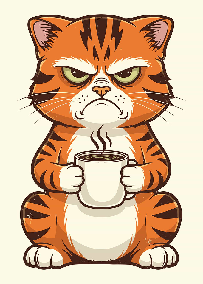 Grumpy Cat with Coffee