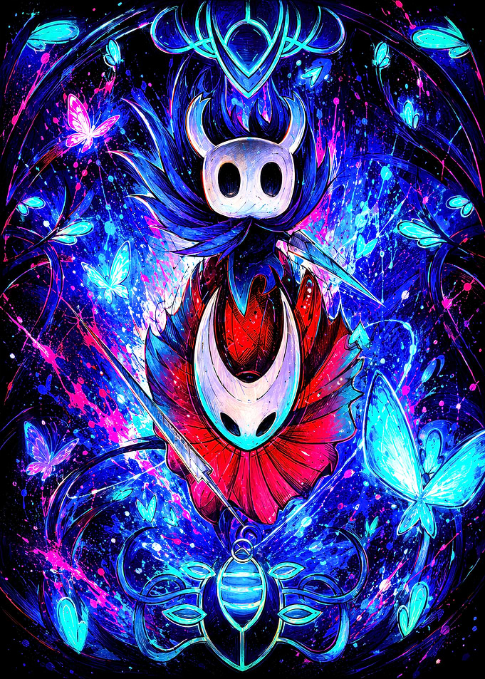 Hollow Knight Hornet and Knight Art