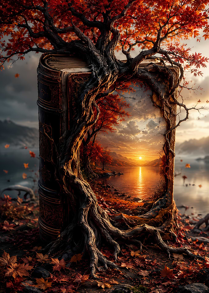 Enchanted Book Tree Landscape