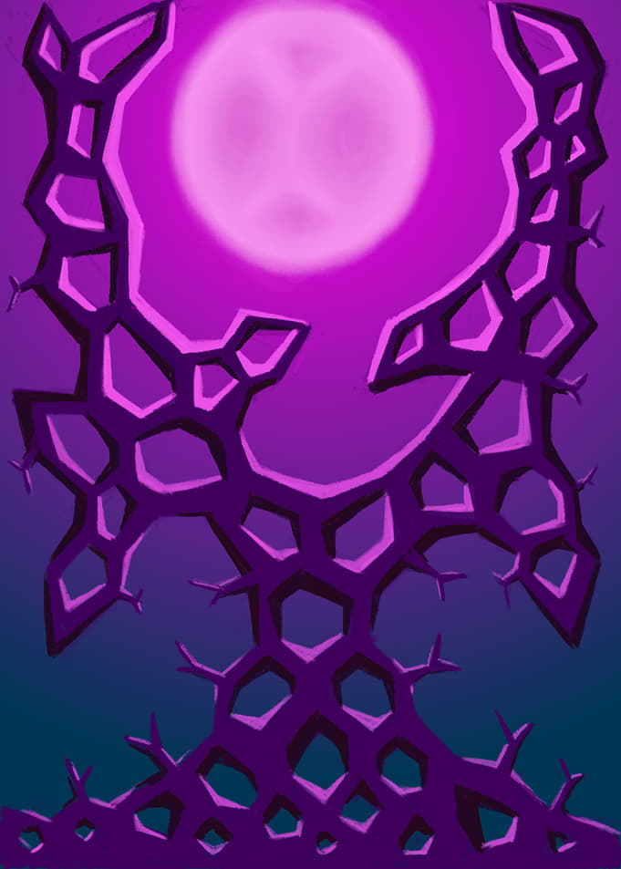Mystical Purple Moon and Tree