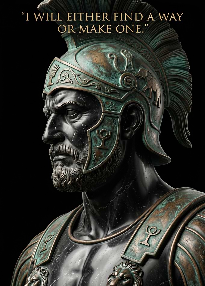 Ancient Warrior Bust with Quote