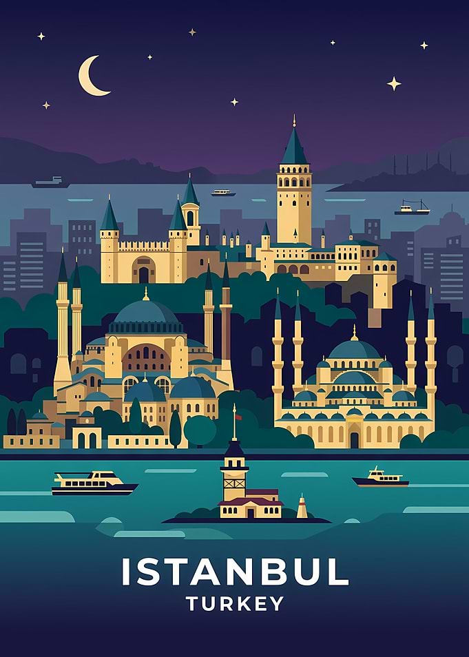 Istanbul Cityscape at Night