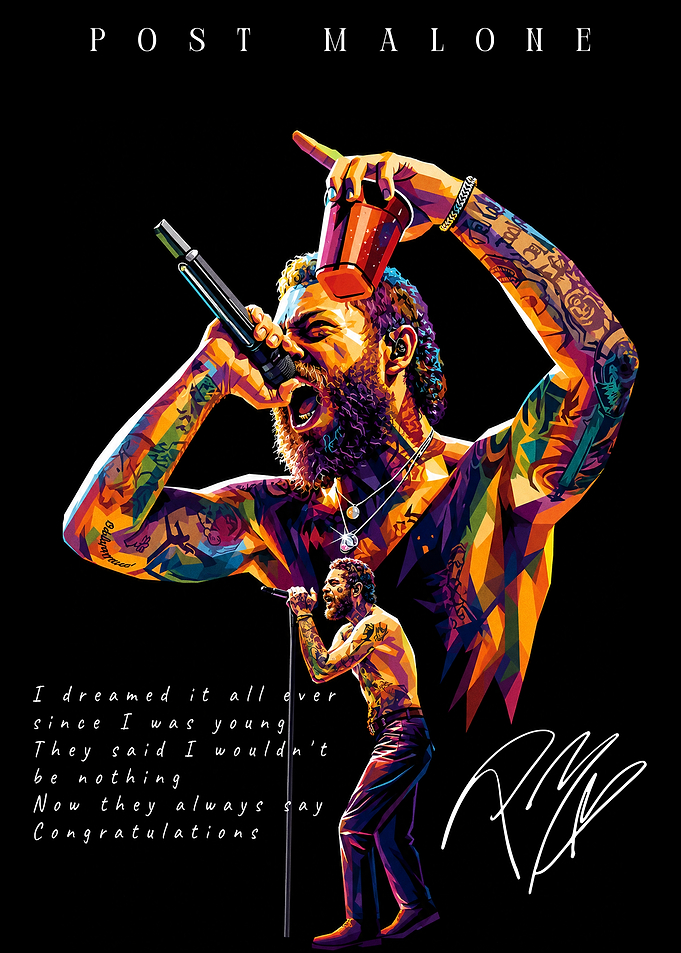 Post Malone Pop Art Poster