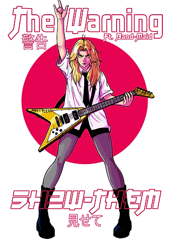 Rock Band Girl with Guitar