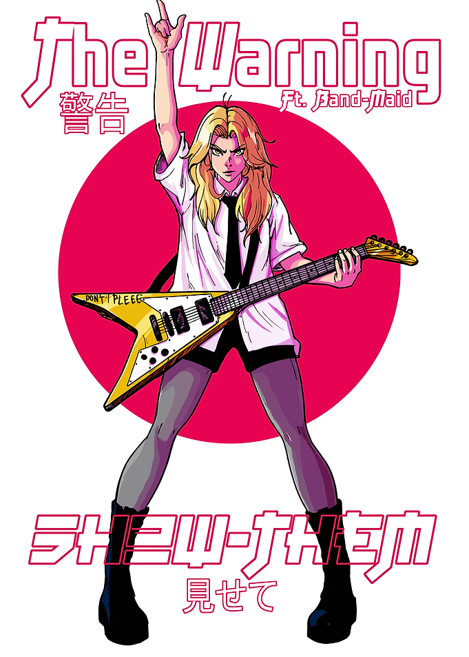 Rock Band Girl with Guitar