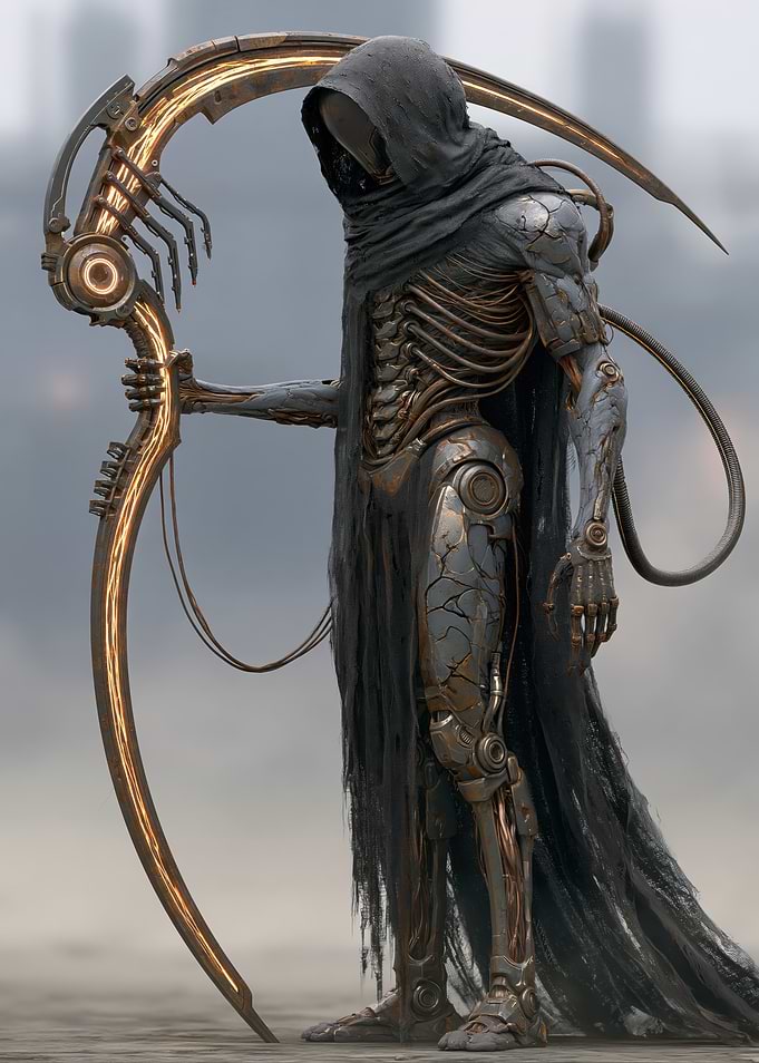 Cybernetic Grim Reaper with Scythe