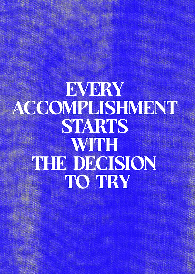 Inspirational Quote on Blue Background
