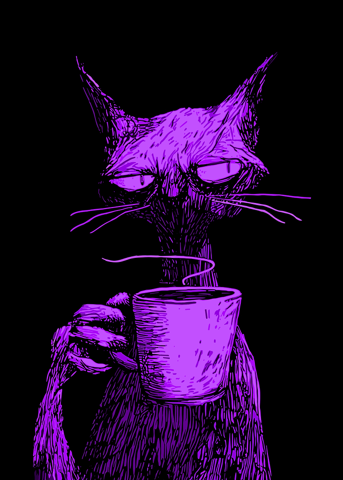 Grumpy Cat with Coffee