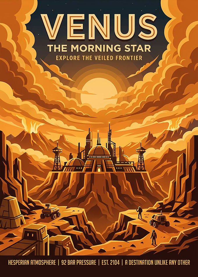 Retro Venus Exploration Poster
