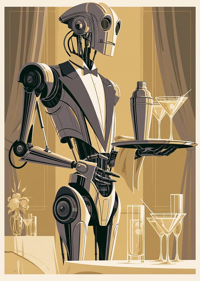 Robot Butler Serving Drinks