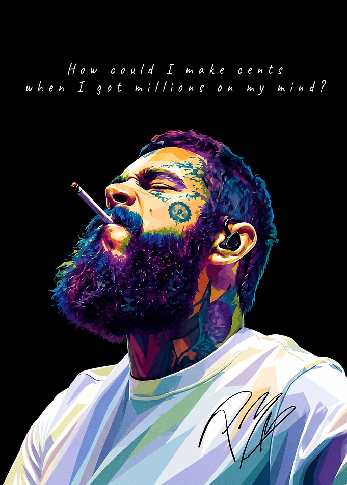 Post Malone Pop Art Portrait
