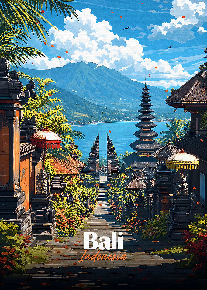 Bali Indonesia Temple Landscape