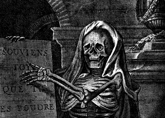 Skeleton as Memento Mori Death Engraving