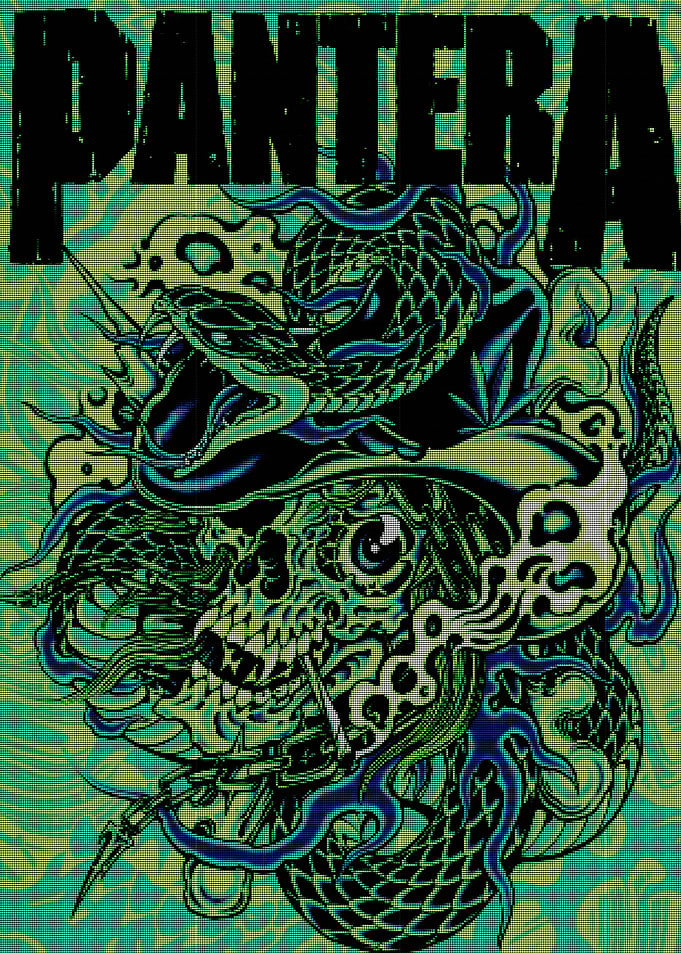 Pantera Skull and Snake Art