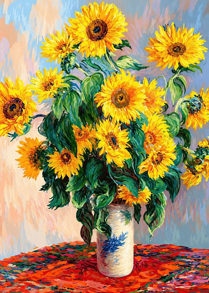Vibrant Sunflower Still Life Painting
