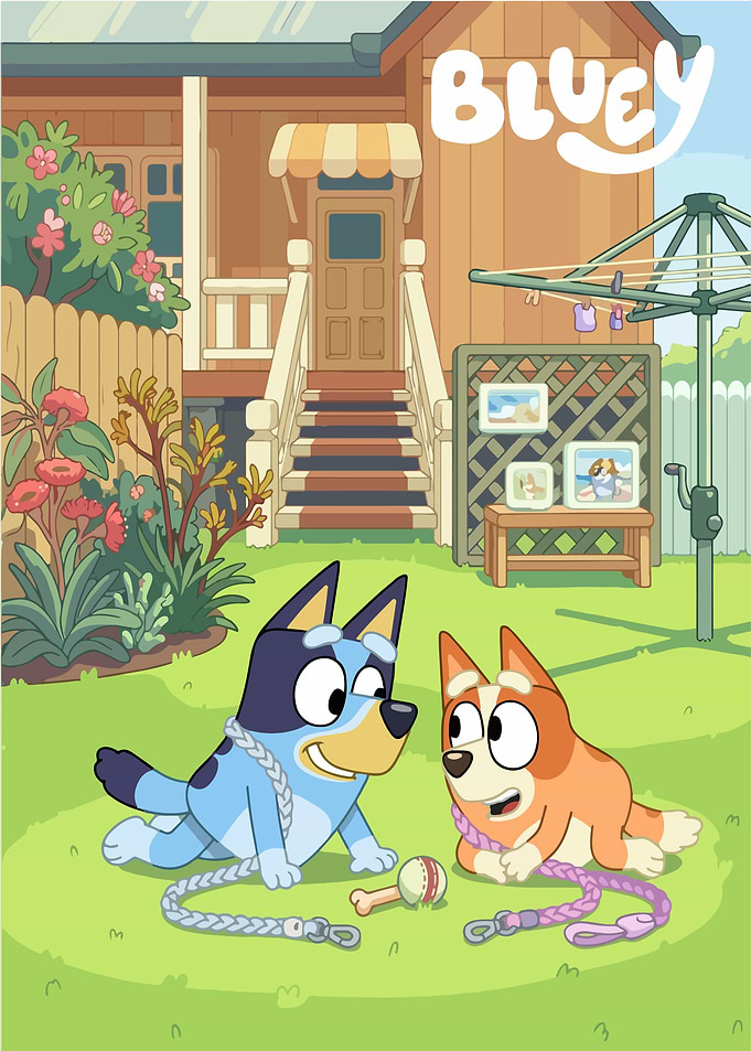 Bluey and Bingo with Toys
