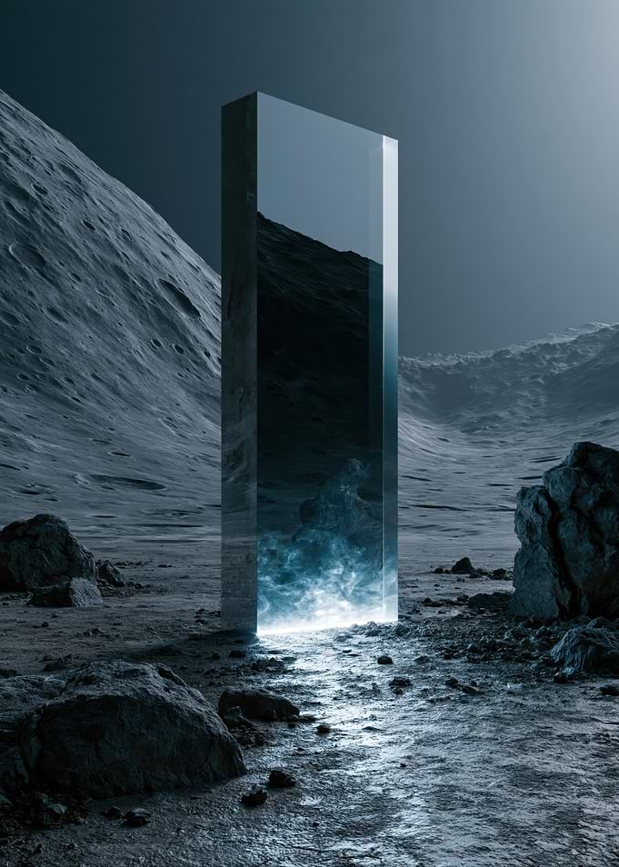 Monolith on a Lunar Landscape