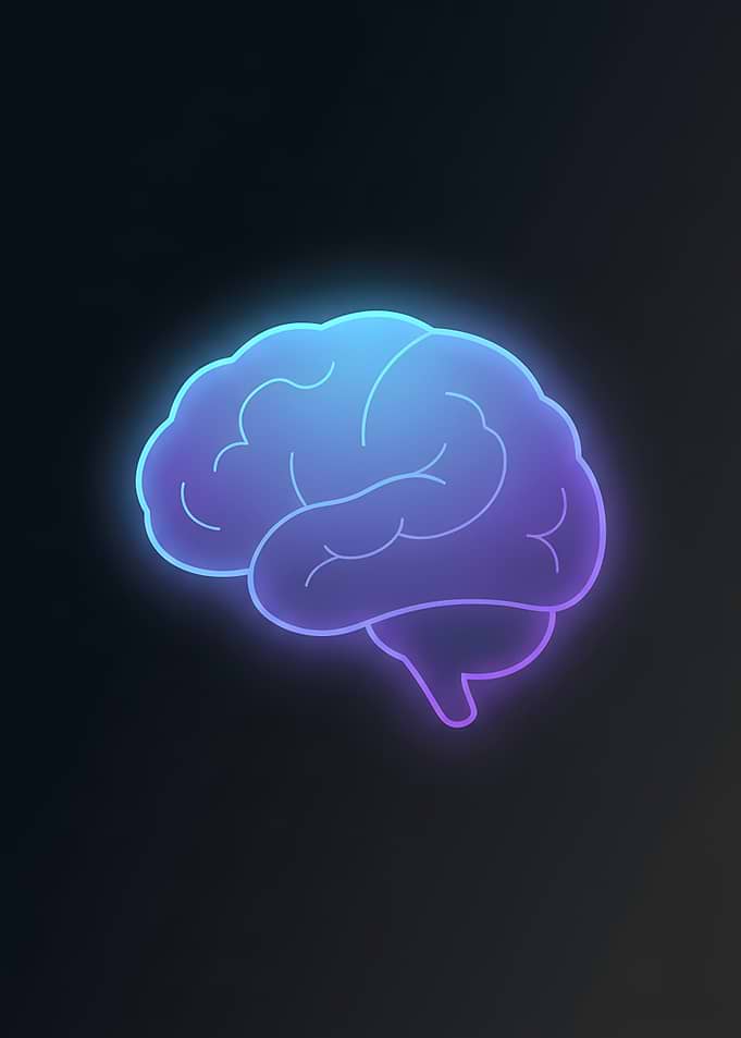 Neon Brain Illustration