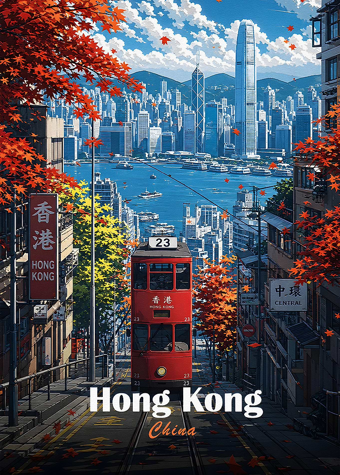 Hong Kong Tramway in Autumn