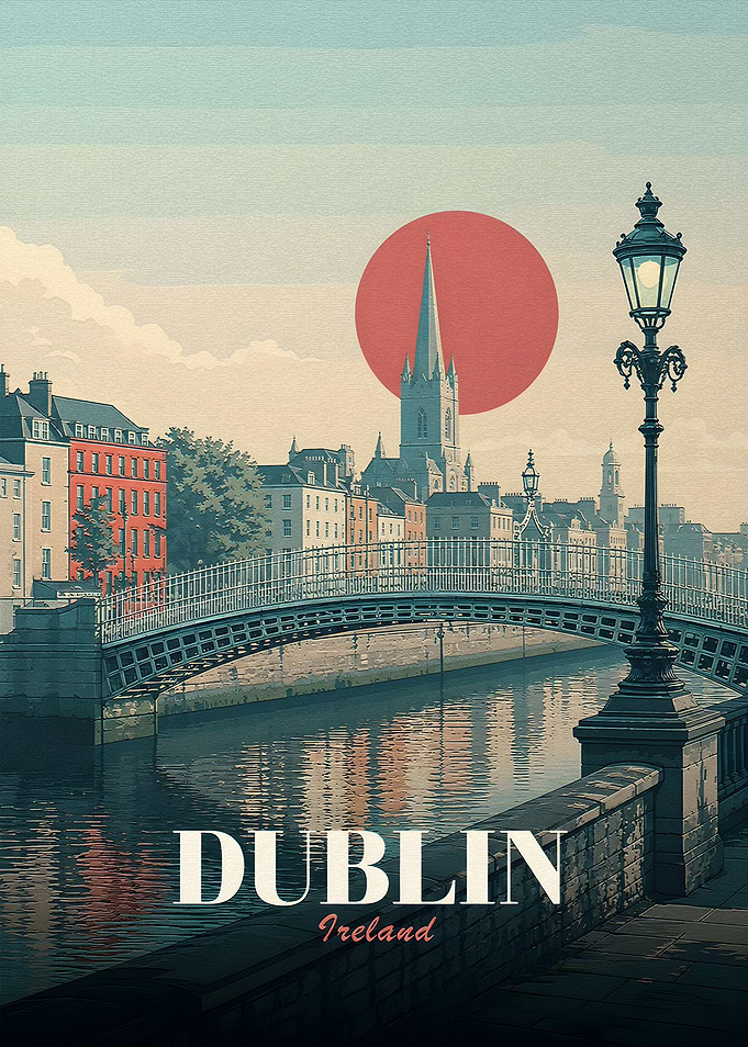 Dublin Ireland Vintage Poster