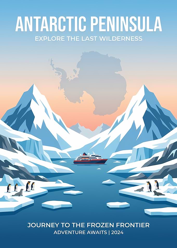 Antarctic Peninsula Travel Poster