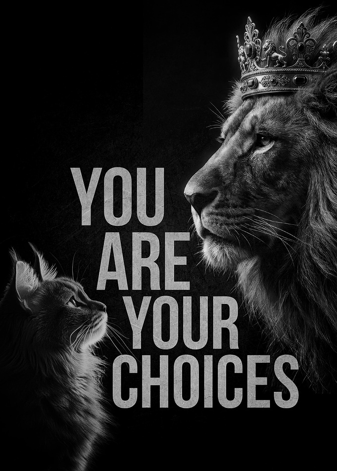 Lion and Cat with Inspirational Text