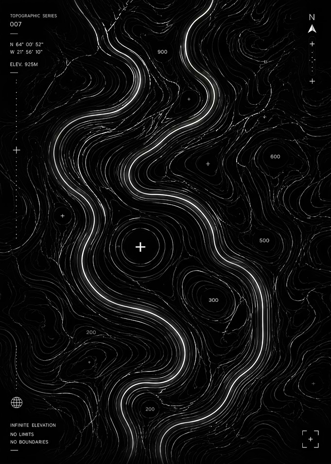 Abstract Topographic Map Art