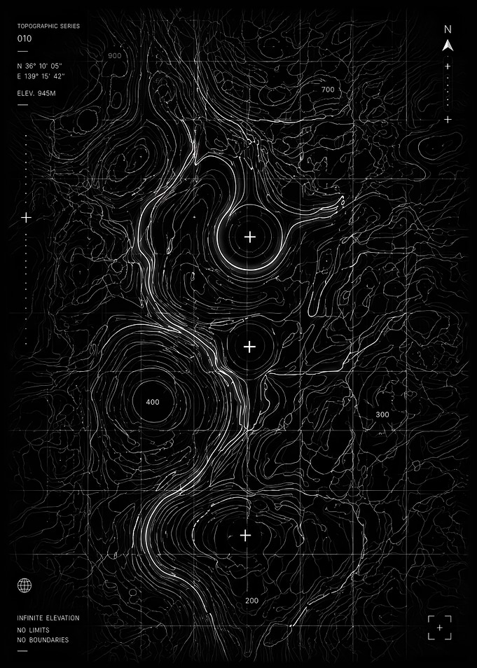 Topographic Map with Abstract Elements