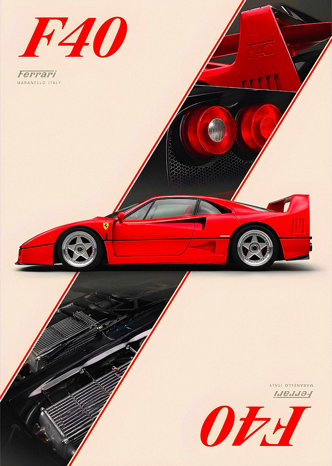 Ferrari F40 Poster
