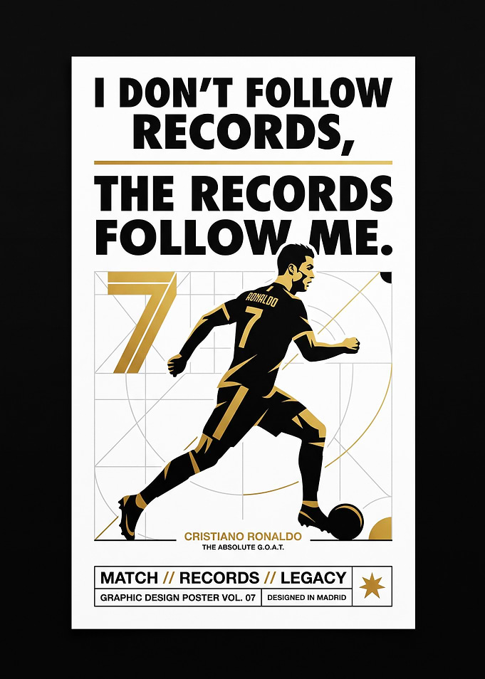 Cristiano Ronaldo 'The Records Follow Me' Poster
