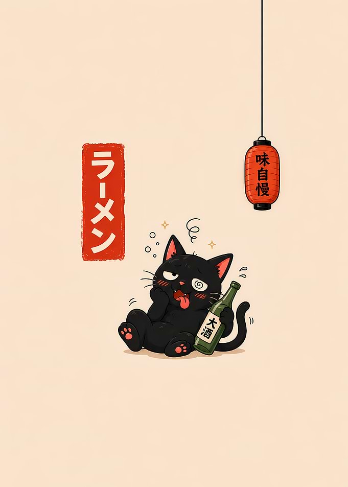 Tipsy Ramen Cat