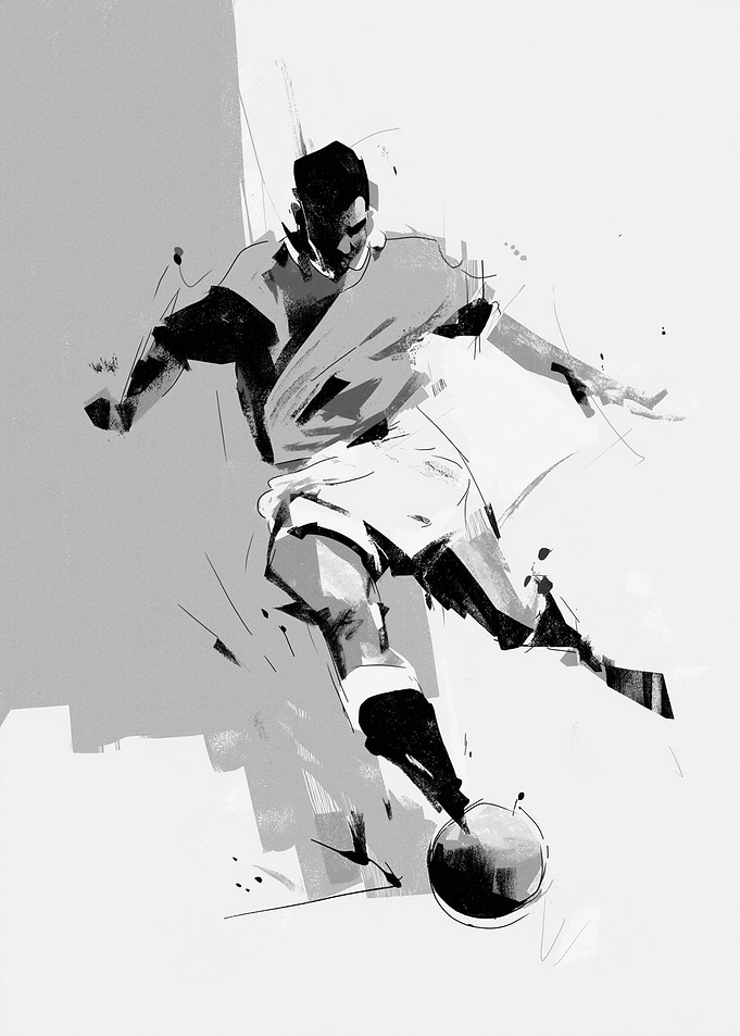 Dynamic Soccer Player Action Painting