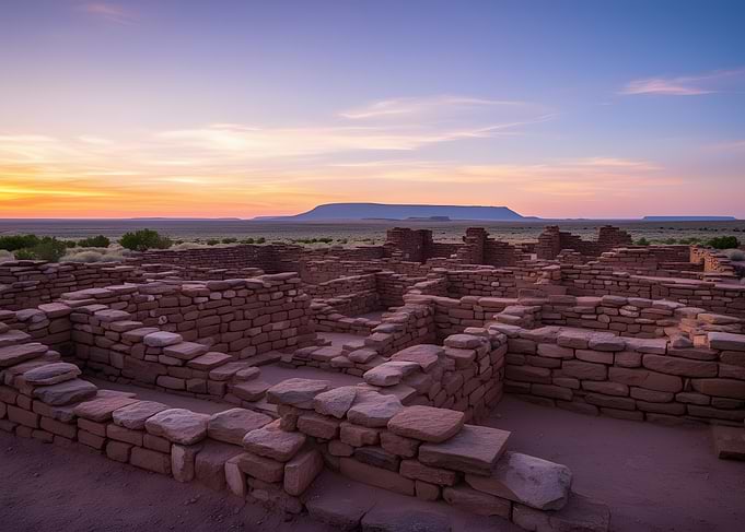 Ancient Ruins at Sunset
