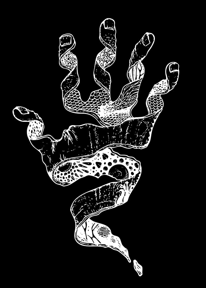Abstract Hand with Organic Textures