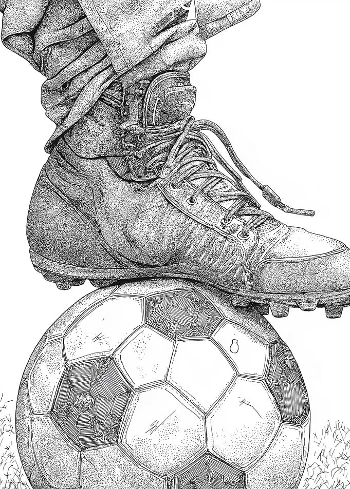Boot on a Soccer Ball