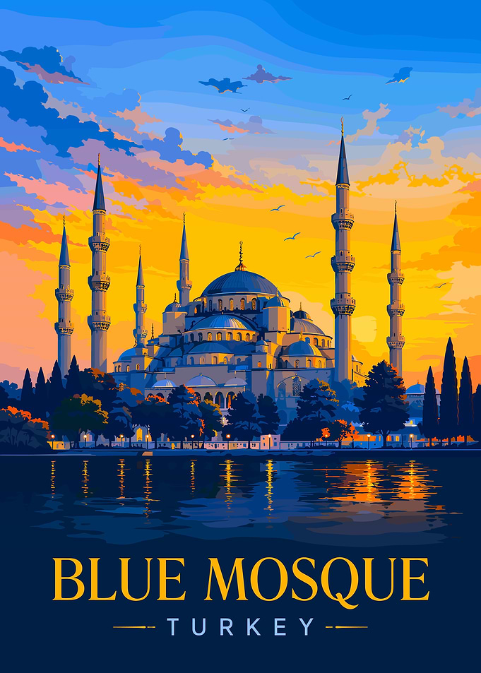 Blue Mosque Istanbul at Sunset