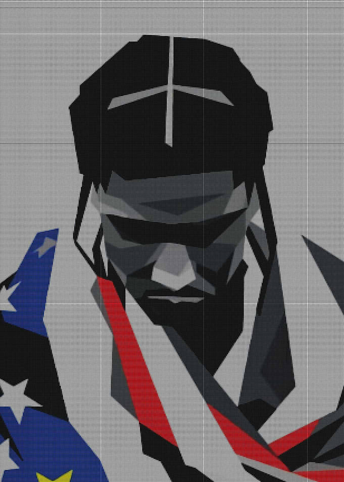 Stylized Portrait of a Man in a Suit