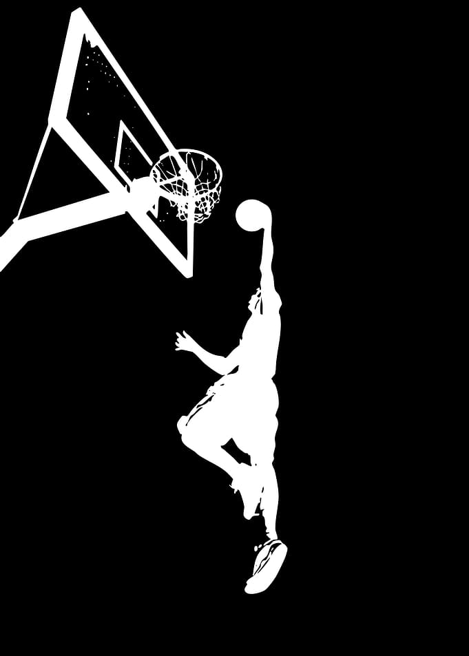 Basketball Player Dunking Silhouette