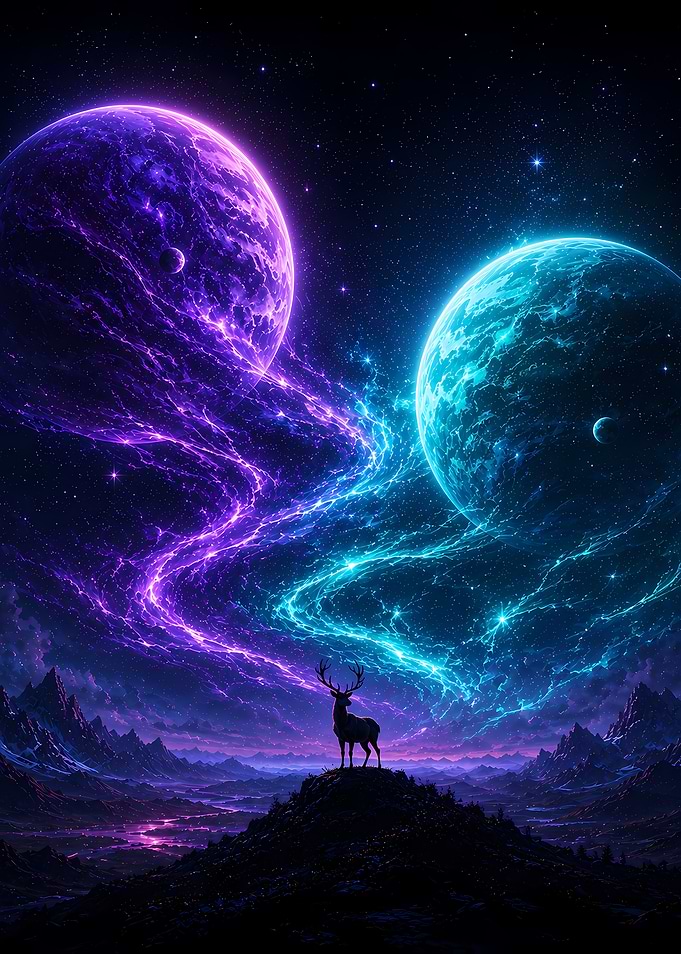 Cosmic Deer in Nebula