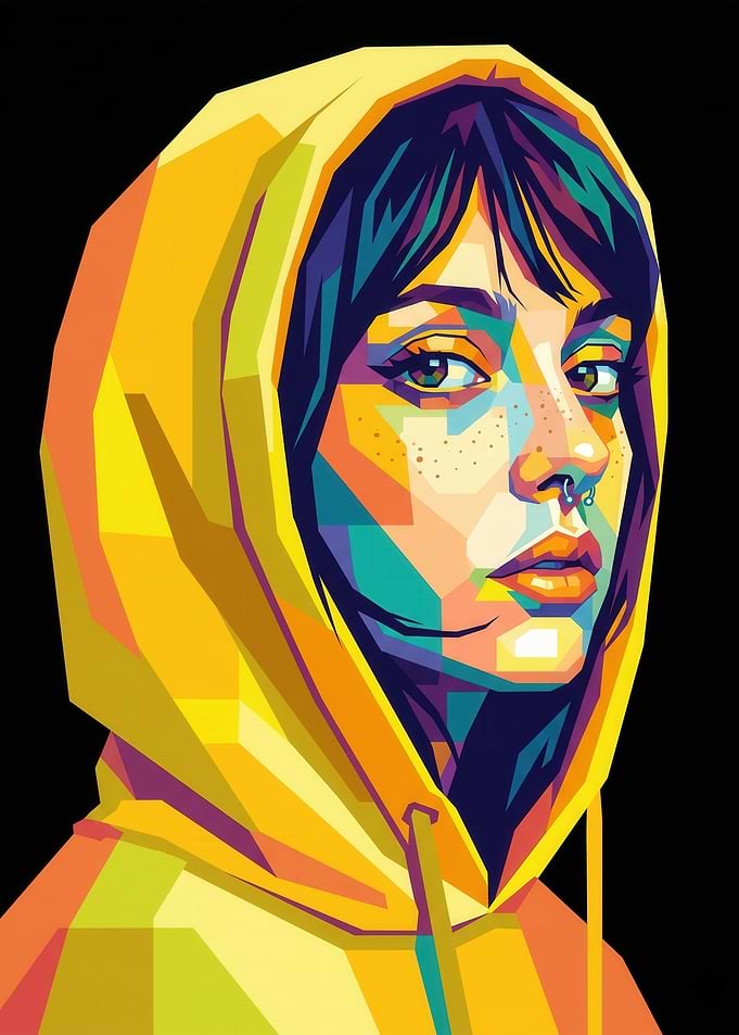 Pop Art Portrait of a Young Woman