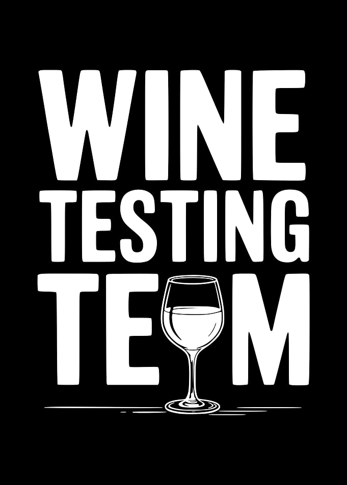 Wine Testing Team Text Art